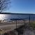 view of lake from porch